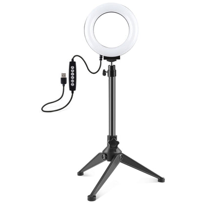PULUZ 4.7 นิ้ว 12 ซม. USB 10 โหมด 8 สี RGBW หรี่แสงได้ LED แหวนวิดีโอบล็อกการถ่ายภาพไฟวิดีโอ + สก์ท็อปเมาขาตั้งกล้องที่มีรองเท้าเย็นขาตั้งกล้องหัวบอล, 4.7 inch RGBW+Tripod Mount