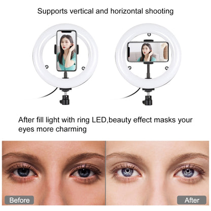 PULUZ 7.9 นิ้ว 20 ซม. กระจกเงา + ฐานกลมสก์ท็อปเมา 3 โหมดหรี่แสงได้อุณหภูมิสีคู่ LED โค้งแสงแหวนวิดีโอบล็อกเซลฟีการถ่ายภาพไฟวิดีโอพร้อมแคลมป์โทรศัพท์, 7.9 inch+Desktop Mount+Mirror