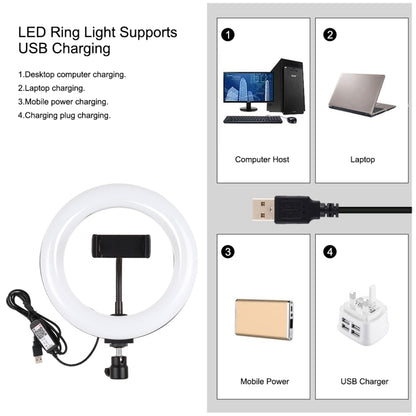PULUZ 7.9 นิ้ว 20 ซม. ไฟ RGBW + ฐานกลมสก์ท็อปเมา LED หรี่แสงได้อุณหภูมิสีคู่ LED โค้งแสงแหวนวิดีโอบล็อกเซลฟีการถ่ายภาพไฟวิดีโอพร้อมแคลมป์โทรศัพท์, 7.9 inch + Round Mount