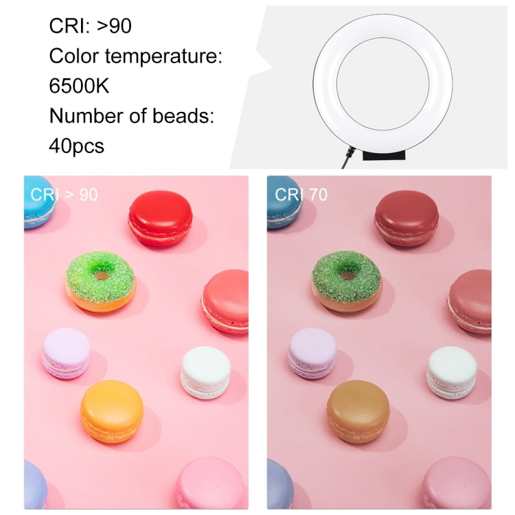 PULUZ 4.7 นิ้ว 12 ซม. ไฟวงแหวน + ขาตั้งกล้องตั้งโต๊ะเซลฟี่สติ๊กเมา USB แสงสีขาว LED แหวนเซลฟี่ความงามวิดีโอบล็อกการถ่ายภาพชุดไฟวิดีโอ