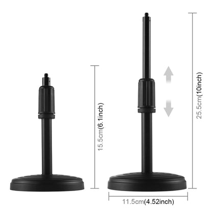 PULUZ 4.7 นิ้ว 12 ซม. แหวนแสงแนวนอนคู่โทรศัพท์วงเล็บสก์ท็อปที่ใส่ชุดไฟวิดีโอ, 4.7 inch Horizontal Brackets Desktop Mount