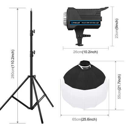 PULUZ 220V 150W 3200K-5600K สตูดิโอวิดีโอ + 2.8m Light Holder + 65 ซม.โคมไฟพับได้ Softbox ชุดถ่ายภาพ, 120W 2700K-6500K Light 2.8m Light Holder Kit EU Plug, 120W 2700K-6500K Light 2.8m Light Holder Kit UK Plug                                            ...