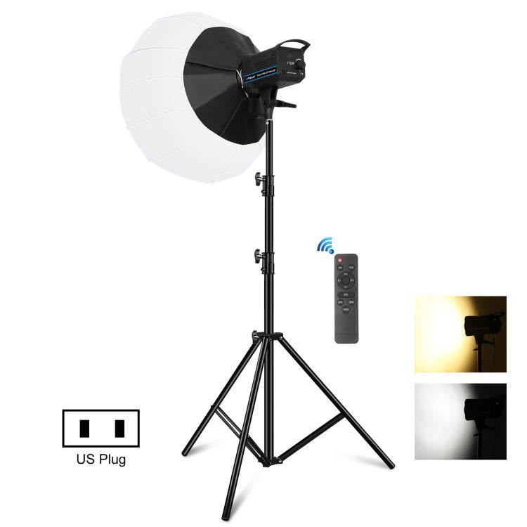 PULUZ 220V 150W 3200K-5600K สตูดิโอวิดีโอ + 2.8m Light Holder + 65 ซม.โคมไฟพับได้ Softbox ชุดถ่ายภาพ, 120W 2700K-6500K Light 2.8m Light Holder Kit EU Plug, 120W 2700K-6500K Light 2.8m Light Holder Kit UK Plug                                            ...