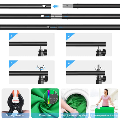 ชุดถ่ายภาพ Softbox PULUZ LED Light Studio พร้อมพื้นหลังและตัวสะท้อนแสง & เมาท์ขาตั้งกล้องและกระสอบทราย, Photography Light  Kit, EU Plug, Photography Light  Kit, US Plug