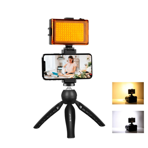 PULUZ ถ่ายทอดสดสมาร์ทโฟนวิดีโอไฟชุด Vlogger พร้อมไฟ LED + ขาตั้งกล้อง + ที่ยึดโทรศัพท์, LED + Tripod + lamp