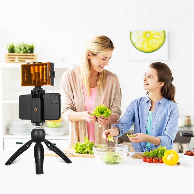 PULUZ ถ่ายทอดสดสมาร์ทโฟนวิดีโอไฟชุด Vlogger พร้อมไฟ LED + ขาตั้งกล้อง + ที่ยึดโทรศัพท์, LED + Tripod + lamp
