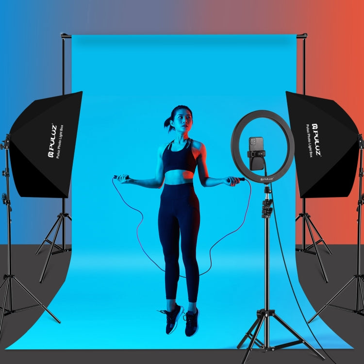 PULUZ Softbox Lighting Kit 2 ชิ้น 50x70 เซนติเมตร Professional Photo Studio การถ่ายภาพอุปกรณ์แสง 2 x E27 ซ็อกเก็ตหลอดไฟชุดถ่ายภาพ, 2 PCS Single Bulb EU Plug, 2 PCS Single Bulb US Plug