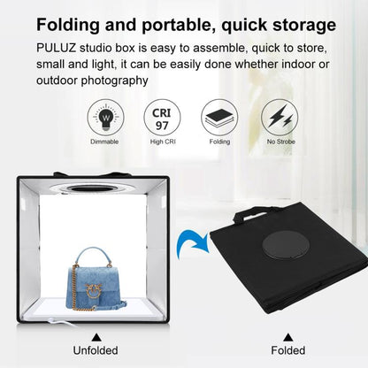 PULUZ 30 ซม.พับแหวนแสงภาพสตูดิโอถ่ายภาพเต็นท์กล่อง Shadowless Light PANEL, 30cm Box + Shadowless Light