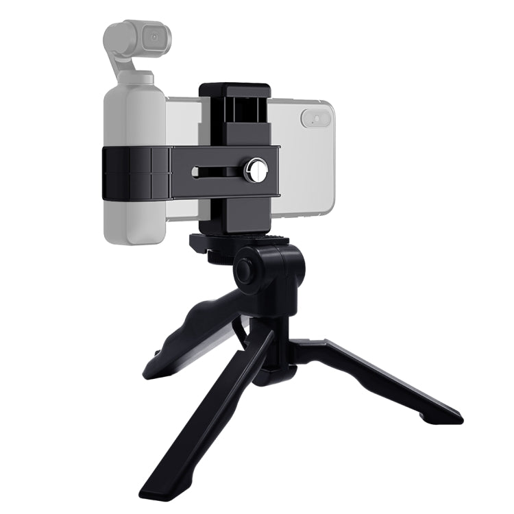 PULUZ สมาร์ทโฟน Fixing Clamp 1/4 นิ้วผู้ถือ Mount Bracket + Grip พับขาตั้งกล้องชุดสำหรับ DJI OSMO กระเป๋า / กระเป๋า 2, Clamp+Tripod