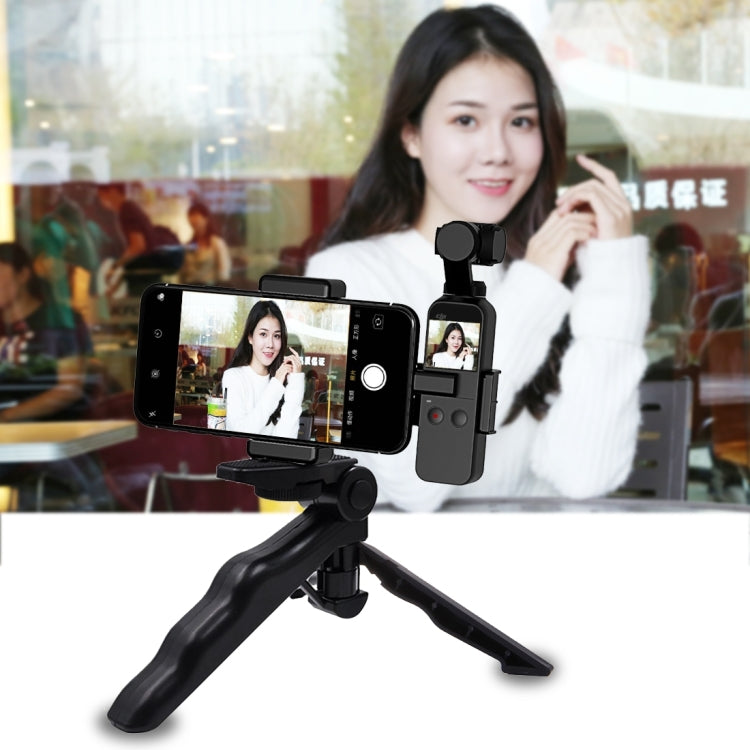 PULUZ สมาร์ทโฟน Fixing Clamp 1/4 นิ้วผู้ถือ Mount Bracket + Grip พับขาตั้งกล้องชุดสำหรับ DJI OSMO กระเป๋า / กระเป๋า 2, Clamp+Tripod
