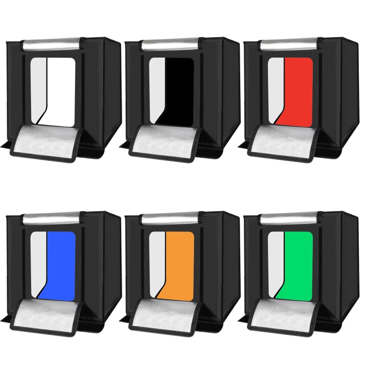 6 ชิ้น PULUZ พื้นหลังสตูดิโอถ่ายภาพแบบพับได้ 6 สี (ดำ, ขาว, แดง, น้ำเงิน, ส้ม, เขียว) ขนาด: 80 ซม. x 40 ซม., Size: 80cm x 40cm (6 Colors)