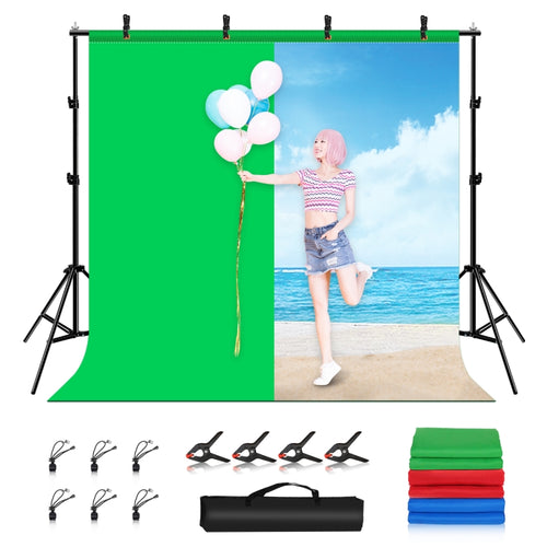 PULUZ 2x2m Photo Studio พื้นหลังสนับสนุนฉากหลังคานยึดชุดสีแดง/สีฟ้า/สีเขียวฉากหลัง, 2 x 2m(double stands)