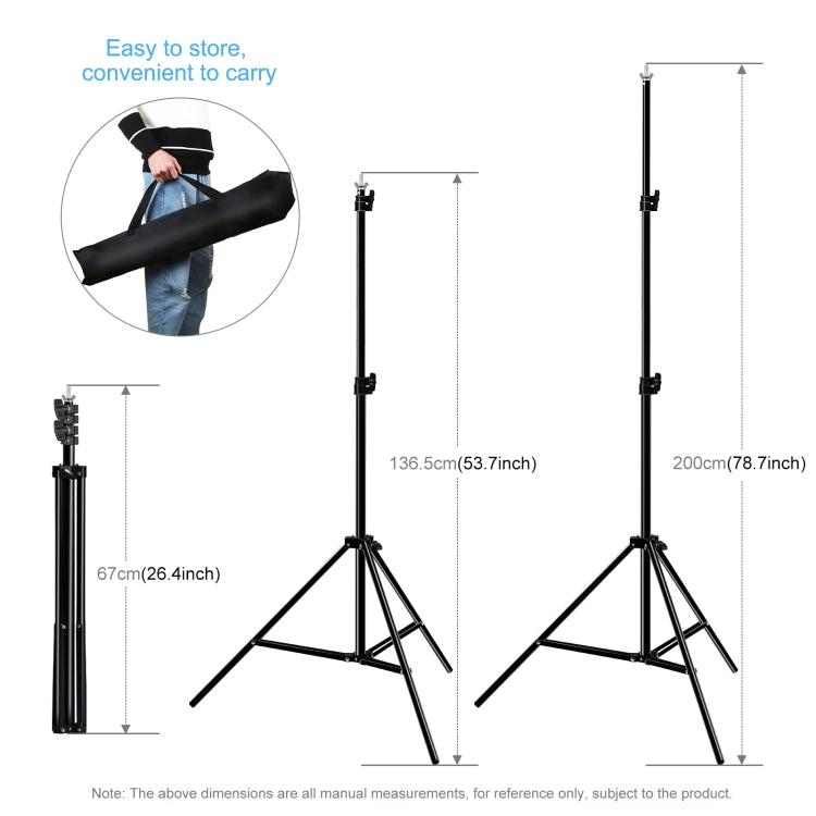 PULUZ 2x2m Photo Studio พื้นหลังสนับสนุนฉากหลังคานยึดชุดสีแดง/สีฟ้า/สีเขียวฉากหลัง, 2 x 2m(double stands)