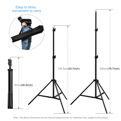 PULUZ 2x2m Photo Studio พื้นหลังสนับสนุนฉากหลังคานยึดชุดสีแดง/สีฟ้า/สีเขียวฉากหลัง, 2 x 2m(double stands)