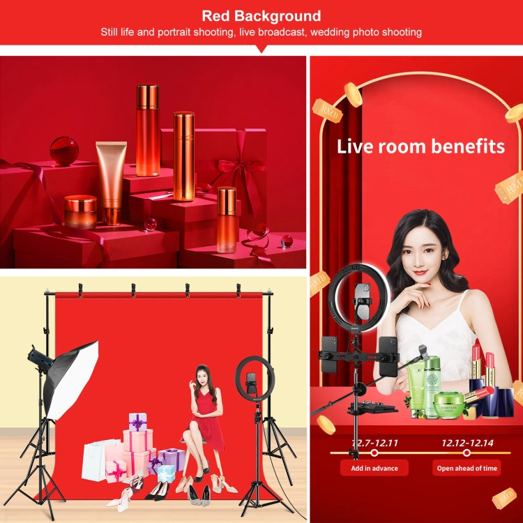 PULUZ 2x2m Photo Studio พื้นหลังสนับสนุนฉากหลังคานยึดชุดสีแดง/สีฟ้า/สีเขียวฉากหลัง, 2 x 2m(double stands)