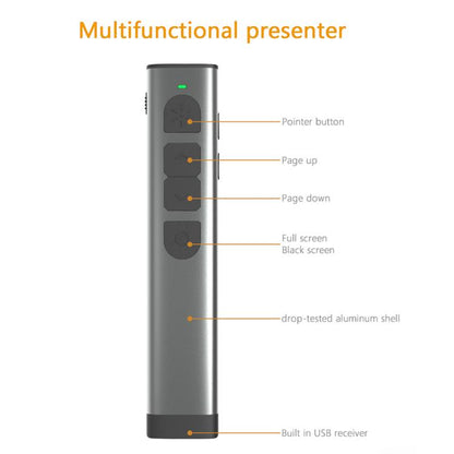 Doosl DSIT032 2.4GHz Wireless Presenter PowerPoint Clicker Representation รีโมทคอนโทรลตัวชี้เลเซอร์สีเขียว, ระยะควบคุม: 100 ม., Green Laser