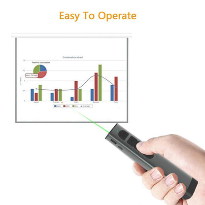 Doosl DSIT032 2.4GHz Wireless Presenter PowerPoint Clicker Representation รีโมทคอนโทรลตัวชี้เลเซอร์สีเขียว, ระยะควบคุม: 100 ม., Green Laser