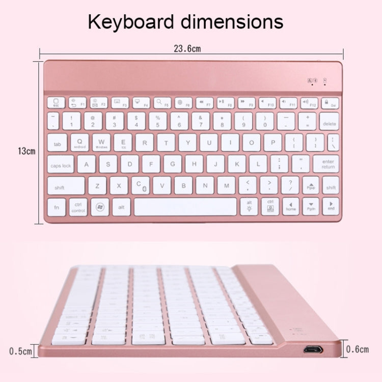 คีย์บอร์ด Bluetooth แบบถอดได้ 508A + เคสแท็บเล็ตหนังพลิกแนวนอนพร้อมตัวยึดและไฟแบ็คไลท์สีสันสดใสสำหรับ iPad Pro 9.7 นิ้ว, iPad Air, iPad Air 2, iPad 9.7 นิ้ว (2017), iPad 9.7 นิ้ว (2018), 508A Champagne Gold, 508A Blue