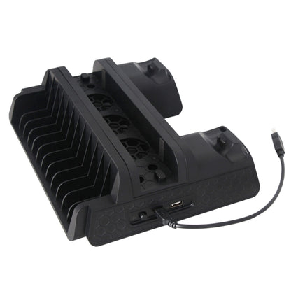 DOBE TP4-882 คอนโซลเกม 3 ใน 1 พัดลมระบายความร้อน + ช่องใส่เกม + แท่นชาร์จคอนโทรลเลอร์เกมสำหรับ Sony PS4 / PS4 Pro / PS4 Slim, For PS4 / PS4 Pro / PS4 Slim