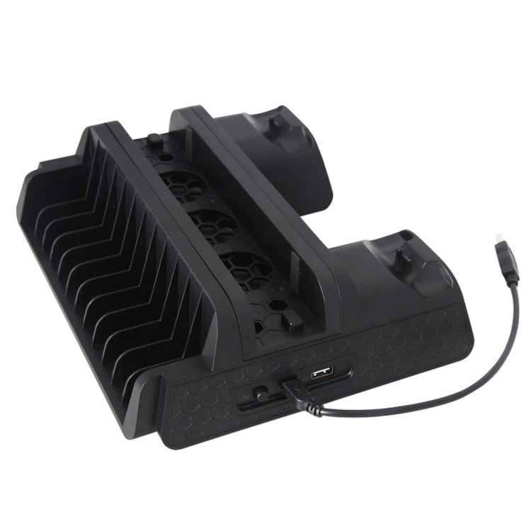 DOBE TP4-882 คอนโซลเกม 3 ใน 1 พัดลมระบายความร้อน + ช่องใส่เกม + แท่นชาร์จคอนโทรลเลอร์เกมสำหรับ Sony PS4 / PS4 Pro / PS4 Slim, For PS4 / PS4 Pro / PS4 Slim