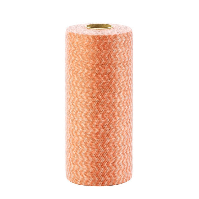 ผ้าเช็ดจานแบบใช้แล้วทิ้งไม่ทอ 50 แผ่น, Orange, Blue, Red