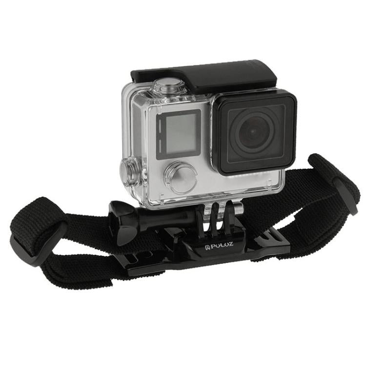 PULUZ สายรัดหมวกกันน็อคแบบปรับได้สำหรับ GoPro Hero11 Black / HERO10 Black / HERO9 Black / HERO8 Black / HERO7 / 6/5/5 เซสชัน / 4 เซสชัน / 4/3+ / 3/2/1, Insta360 ONE R, DJI Osmo Action และกล้องแอ็คชั่นอื่นๆ, PULUZ