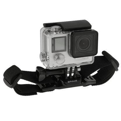 PULUZ สายรัดหมวกกันน็อคแบบปรับได้สำหรับ GoPro Hero11 Black / HERO10 Black / HERO9 Black / HERO8 Black / HERO7 / 6/5/5 เซสชัน / 4 เซสชัน / 4/3+ / 3/2/1, Insta360 ONE R, DJI Osmo Action และกล้องแอ็คชั่นอื่นๆ, PULUZ