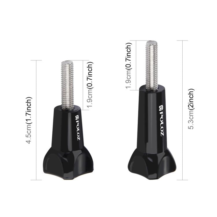 PULUZ พลาสติก Thumb Knob สกรูยาวมาตรฐาน + สกรูสั้นสำหรับ GoPro Hero11 Black / HERO10 Black / HERO9 Black / HERO8 / HERO7 / 6/5/5 เซสชัน / 4 เซสชัน / 4/3+ / 3/2/1 / Max, DJI OSMOกล้องแอคชั่นและกล้องแอคชั่นอื่นๆ, 2 Screws (Plastic)