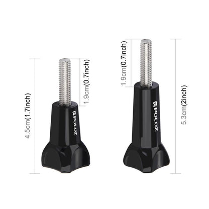 PULUZ พลาสติก Thumb Knob สกรูยาวมาตรฐาน + สกรูสั้นสำหรับ GoPro Hero11 Black / HERO10 Black / HERO9 Black / HERO8 / HERO7 / 6/5/5 เซสชัน / 4 เซสชัน / 4/3+ / 3/2/1 / Max, DJI OSMOกล้องแอคชั่นและกล้องแอคชั่นอื่นๆ, 2 Screws (Plastic)