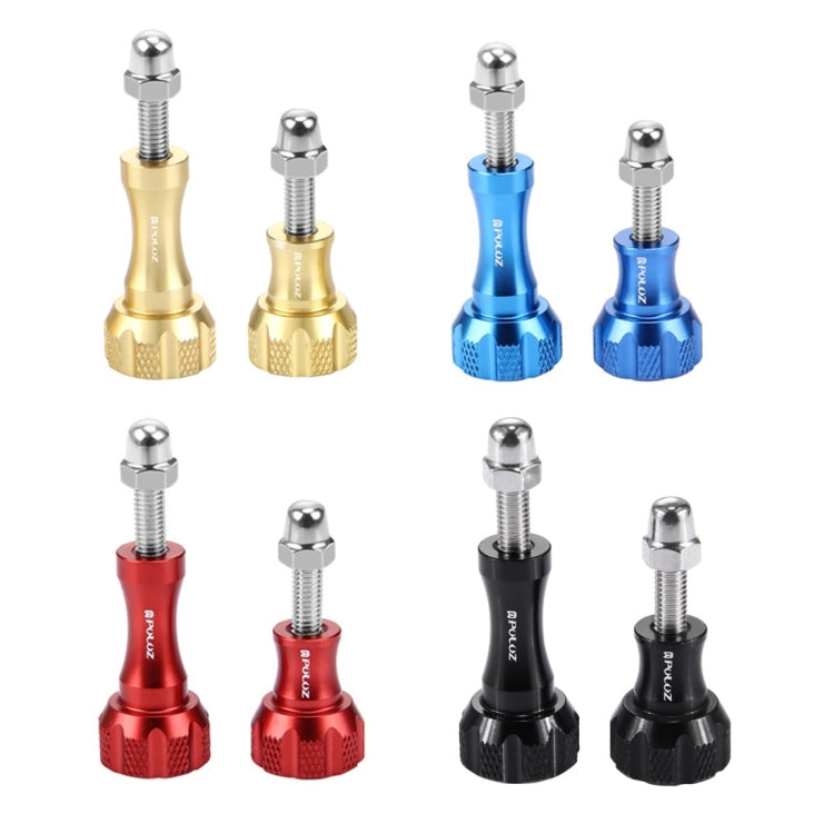 PULUZ CNC อลูมิเนียมนิ้วหัวแม่มือลูกบิดสแตนเลสสายฟ้าน็อตสกรูชุดสำหรับ GoPro Hero11 สีดำ / HERO10 สีดำ / HERO9 สีดำ / HERO8 สีดำ / 7/6/5/5 เซสชัน / 4 เซสชัน / 4/3+ / 3/2/1, DJI Osmo Action, Xiaoyi และกล้องแอคชั่นอื่นๆ, 2 Black Screws (Aluminum)         ...