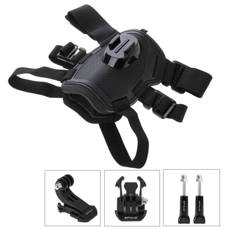 PULUZ Hound Dog Fetch Harness สายรัดหน้าอกปรับได้สำหรับ GoPro Hero11 Black / HERO10 Black / HERO9 Black / HERO8 Black / HERO7 / 6/5/5 เซสชัน / 4 เซสชัน / 4/3+ / 3/2/1, Insta360 ONE R,DJI Osmo Action และกล้องแอคชั่นอื่นๆ, Dog Chest Strap
