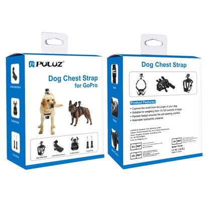 PULUZ Hound Dog Fetch Harness สายรัดหน้าอกปรับได้สำหรับ GoPro Hero11 Black / HERO10 Black / HERO9 Black / HERO8 Black / HERO7 / 6/5/5 เซสชัน / 4 เซสชัน / 4/3+ / 3/2/1, Insta360 ONE R,DJI Osmo Action และกล้องแอคชั่นอื่นๆ, Dog Chest Strap