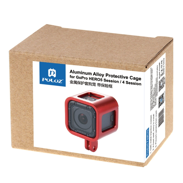 PULUZ ตัวเรือนเชลล์ CNC อลูมิเนียมอัลลอยด์กรงป้องกันพร้อมกรอบประกันสำหรับเซสชัน GoPro HERO5 / เซสชัน Hero4 / เซสชัน Hero, For HERO4 Session with Frame, For HERO5 Session with Frame, For HERO5 Session