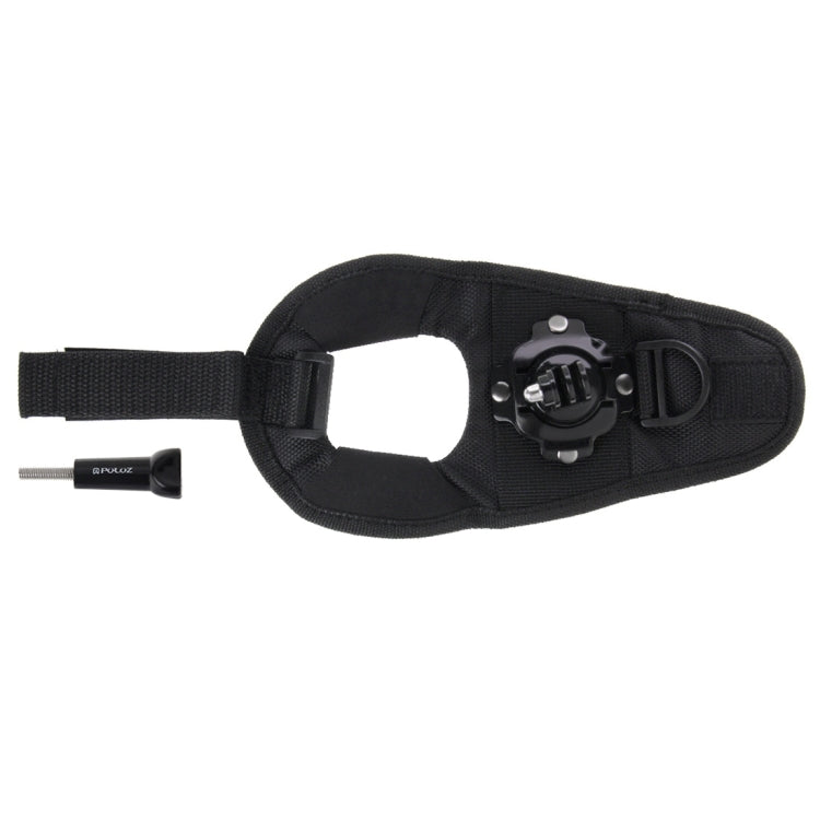 PULUZ การหมุน 360 องศาถุงมือสไตล์สายรัดปาล์มสำหรับ GoPro Hero11 Black / HERO10 Black / HERO9 Black / HERO8 Black / HERO7 / 6/5/5 เซสชัน / 4 เซสชัน / 4/3+ / 3/2/1, Insta360 ONE R, DJI Osmo Action และกล้องแอคชั่นอื่นๆ, Glove Palm Strap