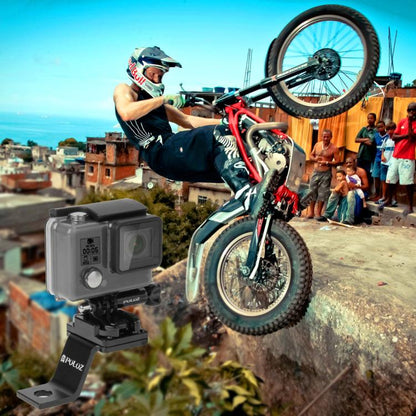 PULUZ ยึดโลหะยึดรถจักรยานยนต์สำหรับ GoPro Hero11 Black / HERO10 Black / 9 Black / 8 Black / 7/6/5/5 เซสชัน / 4 เซสชัน / 4/3+ / 3/2/1, DJI Osmo Action และกล้องแอ็คชั่นอื่น ๆ, Fixed Mount 1(Black), Fixed Mount 1 (Silver), Fixed Mount 1 (Red)             ...