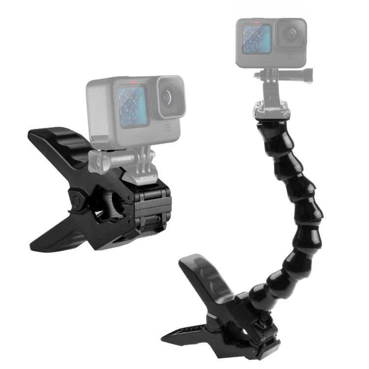 PULUZ แอคชั่นกล้องกีฬา Jaws Flex Clamp Mount สำหรับ GoPro Hero11 Black / HERO10 Black / 9 Black / 8 Black / 7/6/5/5 เซสชัน / 4 เซสชัน / 4/3+ / 3/2/1, DJI Osmo Action และอื่น ๆกล้องแอ็คชั่น, Jaws Mount