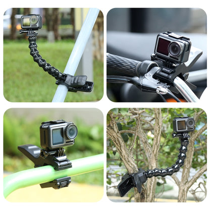 PULUZ แอคชั่นกล้องกีฬา Jaws Flex Clamp Mount สำหรับ GoPro Hero11 Black / HERO10 Black / 9 Black / 8 Black / 7/6/5/5 เซสชัน / 4 เซสชัน / 4/3+ / 3/2/1, DJI Osmo Action และอื่น ๆกล้องแอ็คชั่น, Jaws Mount