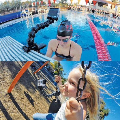 PULUZ แอคชั่นกล้องกีฬา Jaws Flex Clamp Mount สำหรับ GoPro Hero11 Black / HERO10 Black / 9 Black / 8 Black / 7/6/5/5 เซสชัน / 4 เซสชัน / 4/3+ / 3/2/1, DJI Osmo Action และอื่น ๆกล้องแอ็คชั่น, Jaws Mount