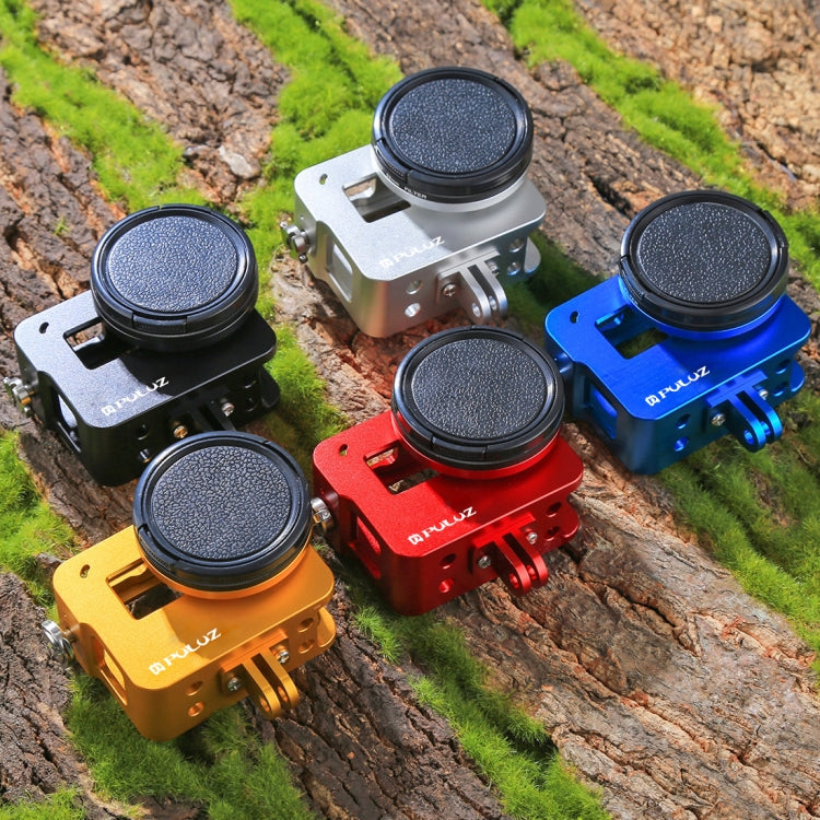 PULUZ ตัวเรือนเชลล์ CNC อลูมิเนียมอัลลอยด์กรงป้องกันพร้อมกรอบประกันและเลนส์ UV 52 มม. สำหรับ GoPro HERO (2018) / 7 สีดำ / 6/5, For HERO6 /5 Pull Frame, For HERO5 Pull Frame