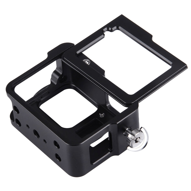 PULUZ ตัวเรือนเชลล์ CNC อลูมิเนียมอัลลอยด์กรงป้องกันพร้อมกรอบประกันและเลนส์ UV 52 มม. สำหรับ GoPro HERO (2018) / 7 สีดำ / 6/5, For HERO6 /5 Pull Frame, For HERO5 Pull Frame
