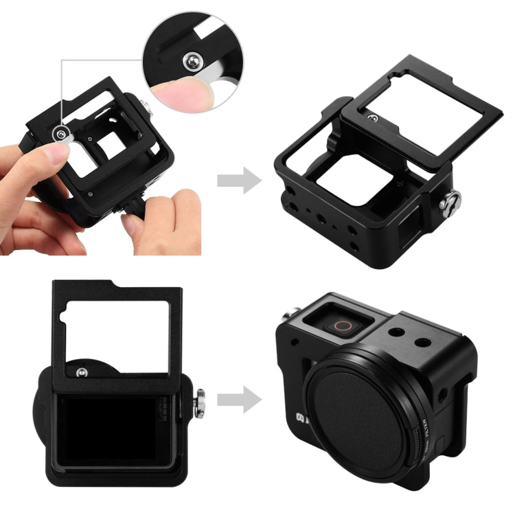 PULUZ ตัวเรือนเชลล์ CNC อลูมิเนียมอัลลอยด์กรงป้องกันพร้อมกรอบประกันและเลนส์ UV 52 มม. สำหรับ GoPro HERO (2018) / 7 สีดำ / 6/5, For HERO6 /5 Pull Frame, For HERO5 Pull Frame