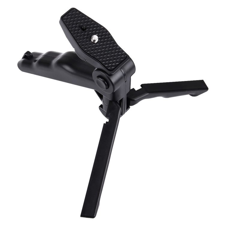 PULUZ Grip ขาตั้งกล้องแบบพับได้พร้อมอะแดปเตอร์และสกรูสำหรับ GoPro Hero11 Black / HERO10 Black / HERO9 Black / HERO8 Black / HERO7 / 6/5/5 เซสชัน / 4 เซสชัน / 4/3+ / 3/2/1, Xiaoyi และการกระทำอื่น ๆกล้องรับน้ำหนักสูงสุด: 2กก, Load Max: 2kg