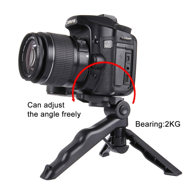 PULUZ Grip ขาตั้งกล้องแบบพับได้พร้อมอะแดปเตอร์และสกรูสำหรับ GoPro Hero11 Black / HERO10 Black / HERO9 Black / HERO8 Black / HERO7 / 6/5/5 เซสชัน / 4 เซสชัน / 4/3+ / 3/2/1, Xiaoyi และการกระทำอื่น ๆกล้องรับน้ำหนักสูงสุด: 2กก, Load Max: 2kg