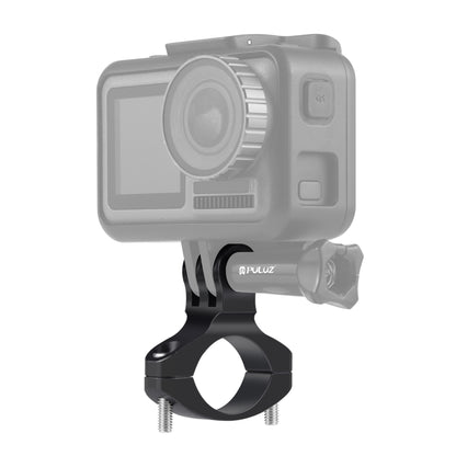 PULUZ อะแดปเตอร์แฮนด์จักรยานอลูมิเนียมเมาท์สำหรับ GoPro Hero11 Black / HERO10 Black / 9 Black / 8 Black / 7 / 6 / 5 / 5 เซสชัน / 4 เซสชัน / 4 / 3 + / 3 / 2 / 1, DJI Osmo Action และกล้องแอ็คชั่นอื่น ๆ, Aluminum Mount