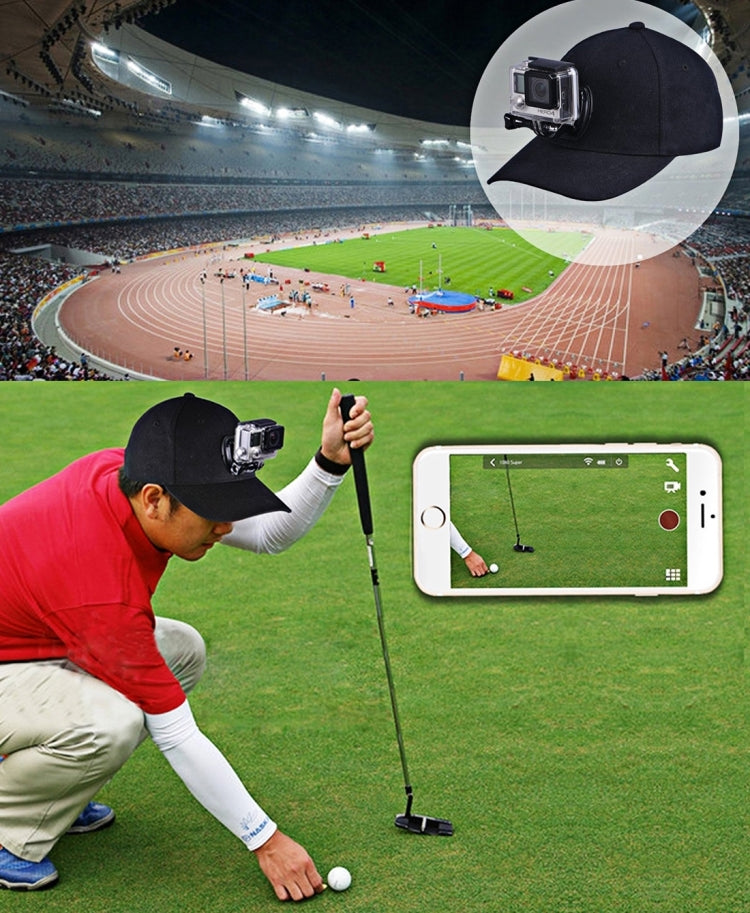 หมวกเบสบอล PULUZ พร้อม J-Hook Buckle Mount & Screw สำหรับ GoPro, DJI OSMO Action และกล้องแอคชั่นอื่น ๆ, Baseball Hat Black Color, Baseball Hat Red Color, Baseball Hat Dark Blue Color