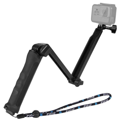 PULUZ 3-Way Grip ขาตั้งกล้องแบบพับได้ Selfiestick Monopod สำหรับ GoPro, Insta360 ONE R, DJI Osmo Action และกล้องแอ็คชั่นอื่น ๆ ความยาว: 20-58 ซม., Length: 20-58cm