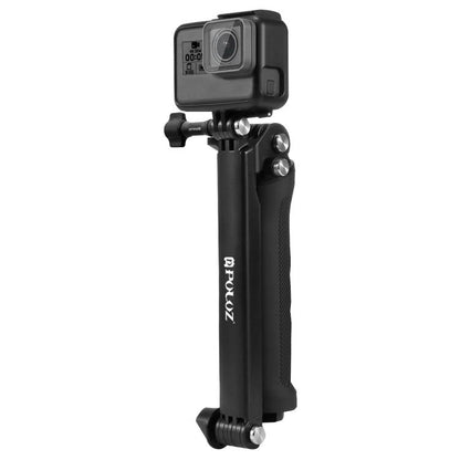 PULUZ 3-Way Grip ขาตั้งกล้องแบบพับได้ Selfiestick Monopod สำหรับ GoPro, Insta360 ONE R, DJI Osmo Action และกล้องแอ็คชั่นอื่น ๆ ความยาว: 20-58 ซม., Length: 20-58cm
