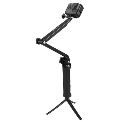 PULUZ 3-Way Grip ขาตั้งกล้องแบบพับได้ Selfiestick Monopod สำหรับ GoPro, Insta360 ONE R, DJI Osmo Action และกล้องแอ็คชั่นอื่น ๆ ความยาว: 20-58 ซม., Length: 20-58cm