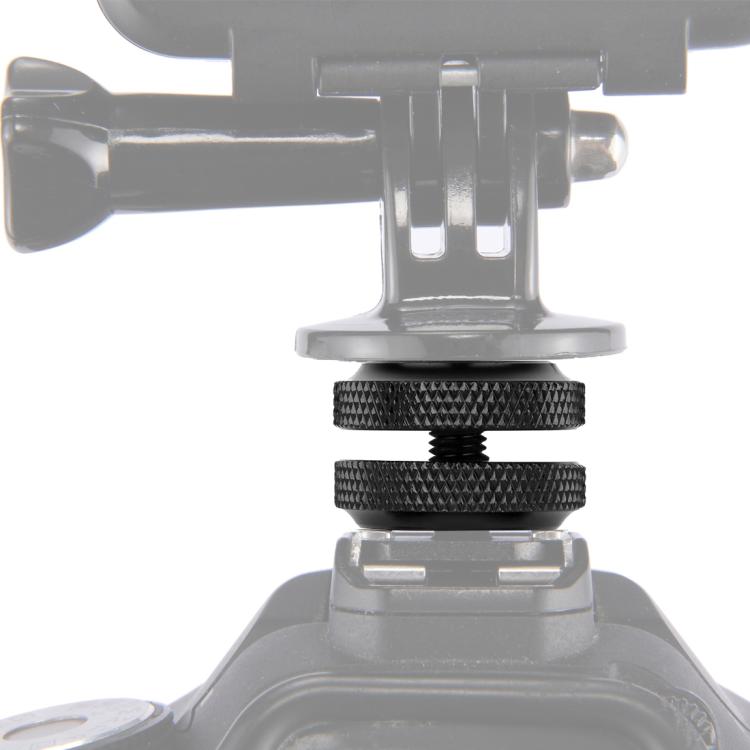 PULUZ อะแดปเตอร์สกรูเสริมรองเท้าร้อน 1/4 นิ้วพร้อมน็อตคู่สำหรับกล้อง DSLR, GoPro HERO10 Black / HERO9 Black / HERO8 Black / HERO7 / 6/5/5 เซสชัน / 4 เซสชัน / 4/3+ / 3/2/1,Xiaoyi และกล้องแอคชั่นอื่นๆ, Double Nut