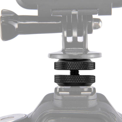 PULUZ อะแดปเตอร์สกรูเสริมรองเท้าร้อน 1/4 นิ้วพร้อมน็อตคู่สำหรับกล้อง DSLR, GoPro HERO10 Black / HERO9 Black / HERO8 Black / HERO7 / 6/5/5 เซสชัน / 4 เซสชัน / 4/3+ / 3/2/1,Xiaoyi และกล้องแอคชั่นอื่นๆ, Double Nut